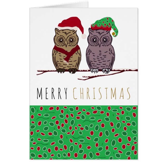 Santa Owl and Elf Owl Cards (Front)