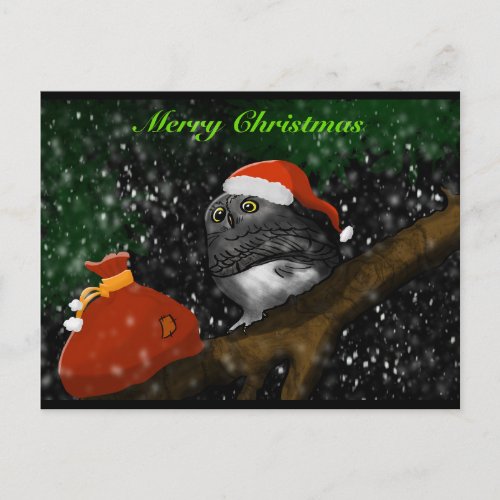 Santa Owl Christmas Card