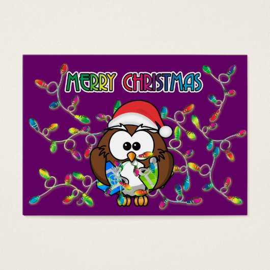 Santa owl & Christmas lights (Front)