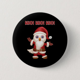 Santa Owl Festive Fun Christmas Button