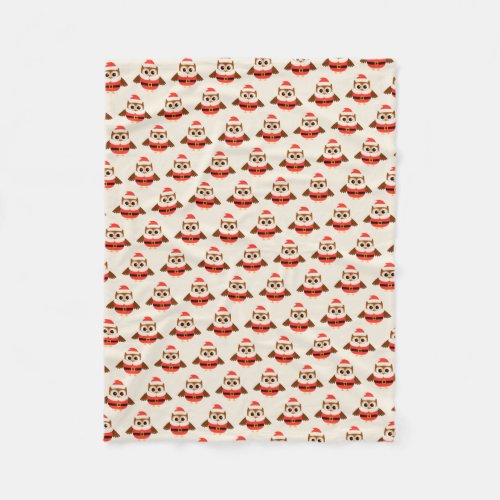 Santa Owl Fleece Blanket