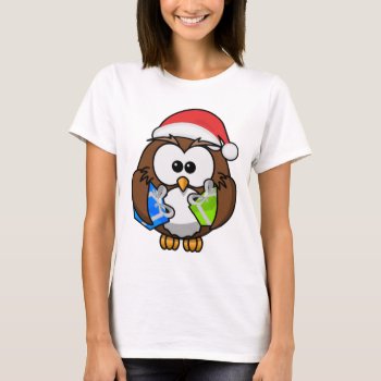 Santa Owl Ladies Shirt by Crosier at Zazzle