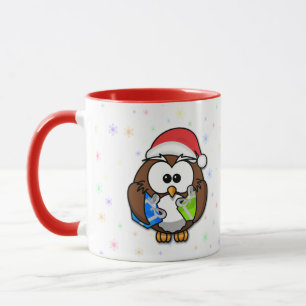 Santa owl mug