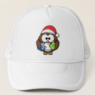 Santa owl trucker hat