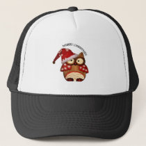 Santa Owl with a red Santa hat