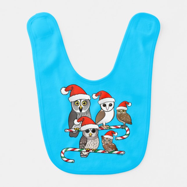 Santa Owls Bib (Front)