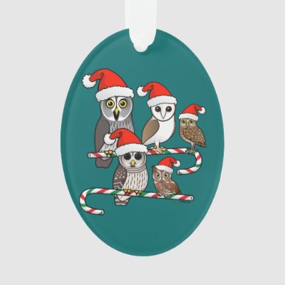 Santa Owls Ornament