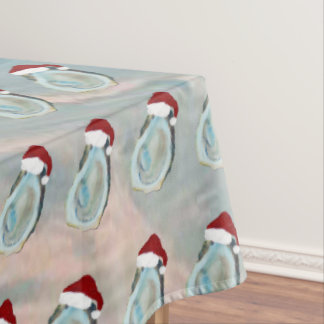 Santa Oysters shells Holiday coastal seashell Tablecloth