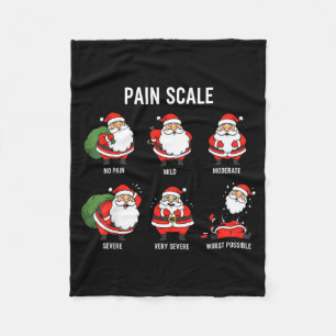 Santa Pain Scale Funny Christmas Design For Nurse Fleece Blanket