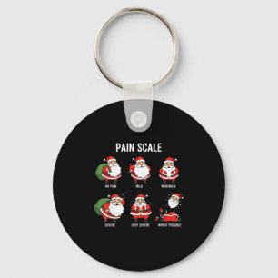 Santa Pain Scale Funny Christmas Design For Nurse  Keychain