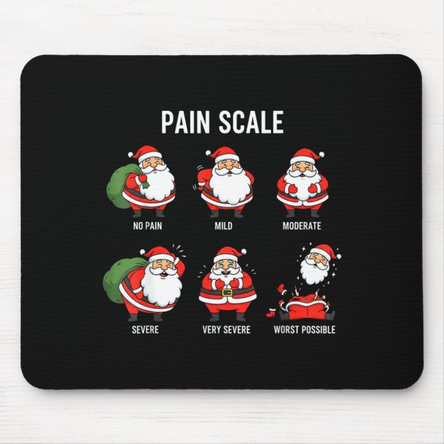 Santa Pain Scale Funny Christmas Design For Nurse  Mouse Pad (Front)