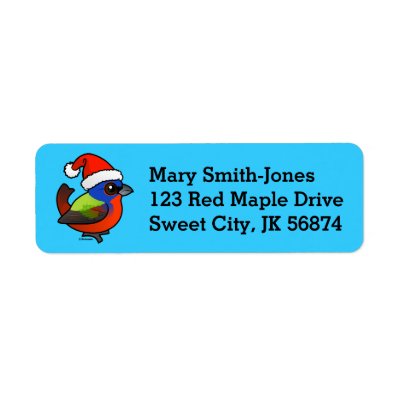 Santa Painted Bunting Label