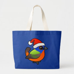 Santa Painted Bunting Jumbo Tote Bag