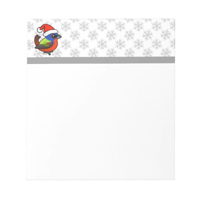 Santa Painted Bunting Notepad (Front)