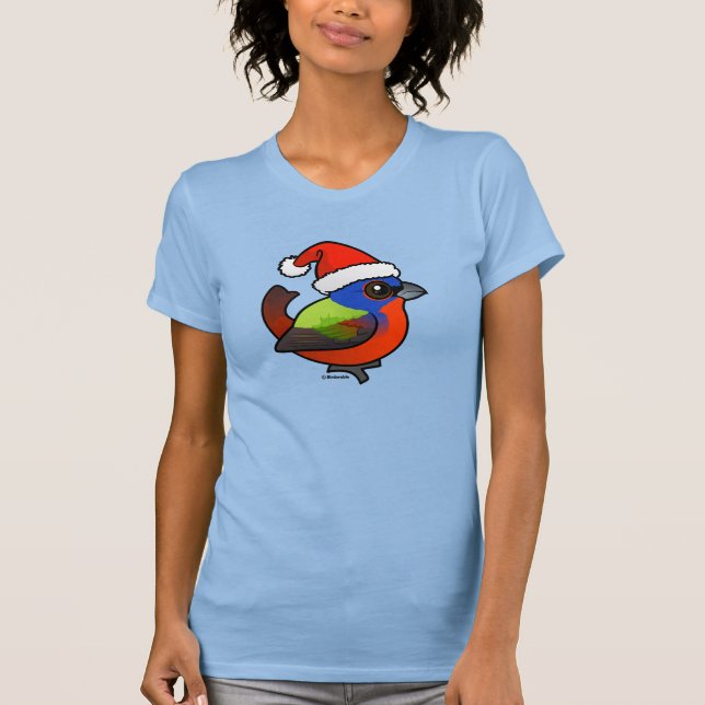 Santa Painted Bunting T-Shirt (Front)