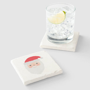 Santa Painting Cheery Illustration Stone Coaster