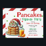 Santa Pancakes & Pajamas Christmas PJ's Party  Invitation<br><div class="desc">Customize for any event</div>