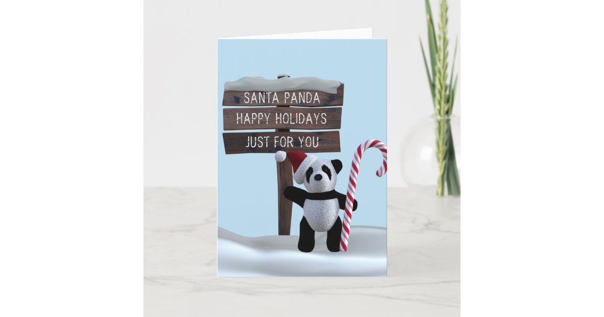Santa Panda Bear North Pole Christmas Holiday Card | Zazzle.com
