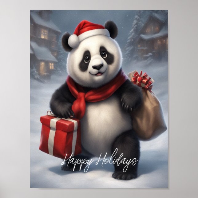 Santa Panda Bear Poster (Front)