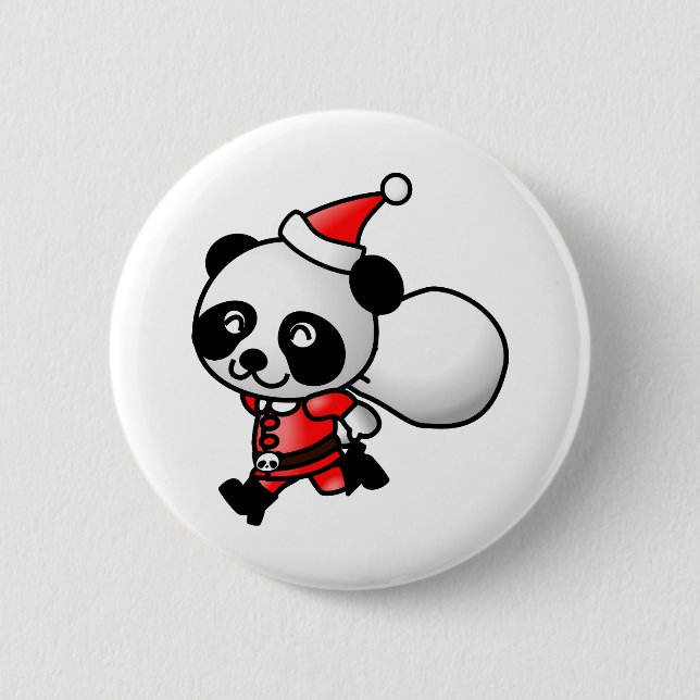 Santa Panda Button (Front)