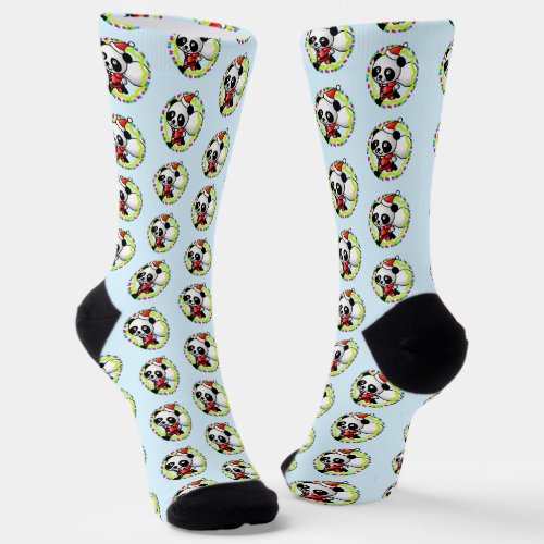 Santa Panda Christmas Socks