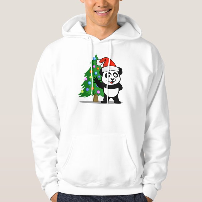Santa Panda (light shirts) Hoodie (Front)