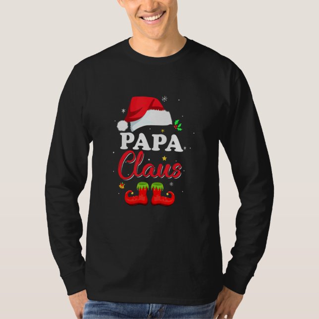 Santa Papa Claus Matching Family Pajamas Christmas T-Shirt (Front)