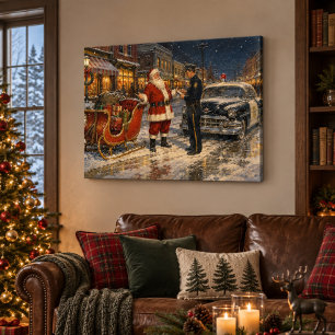 Santa Parking Ticket 36x24 Gallery Wrap