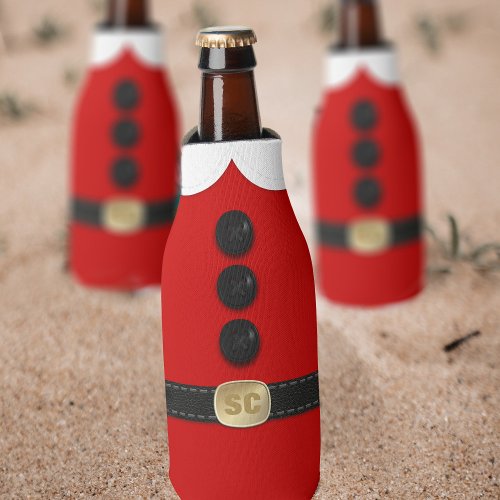 Santa Party Red Elf Costume Christmas in July Bottle Cooler