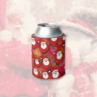 Santa Pattern Can Cooler