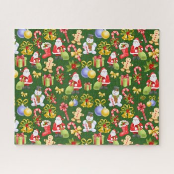 Santa Pattern Puzzle by ChristmasTimeByDarla at Zazzle