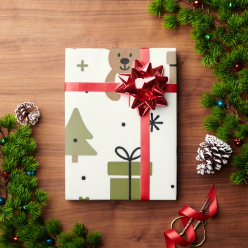 Santa Pattern Wrapping Paper