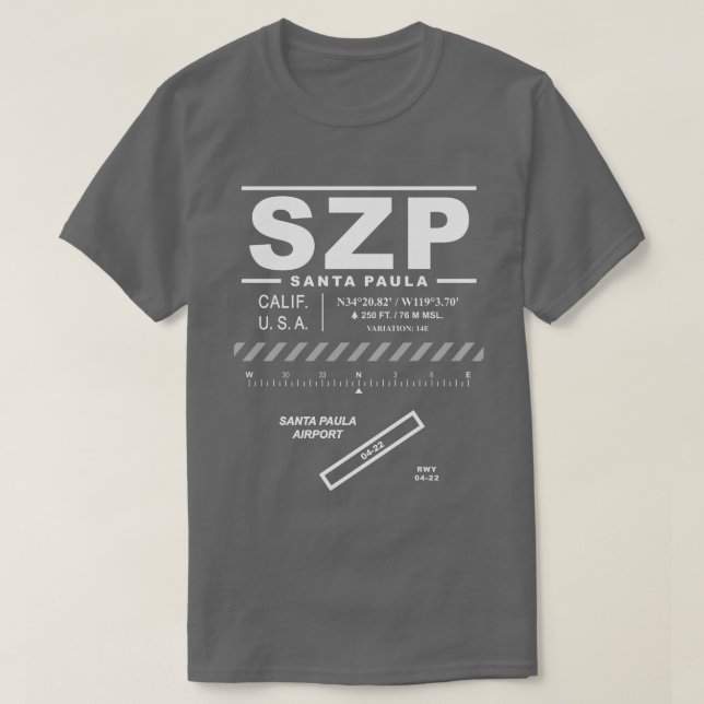 Santa Paula Airport SZP T-Shirt (Design Front)
