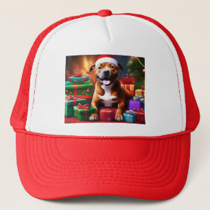 "Santa Paws: A Staffy’s Festive Surprise" Trucker Hat