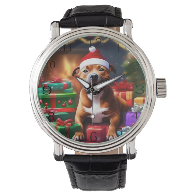"Santa Paws: A Staffy’s Festive Surprise"   Watch (Front)