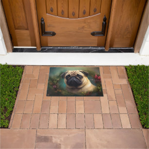 Santa Paws Approved: Pug Pawsitively Festive Doormat