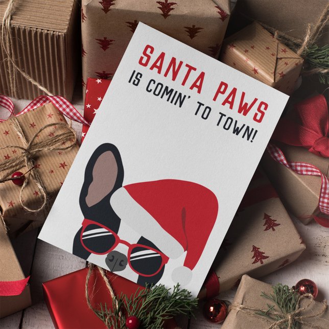 Santa Paws Christmas French Bulldog Card (Creator Uploaded)