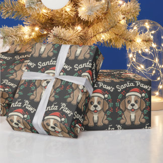 Santa Paws Christmas Gift Wrap