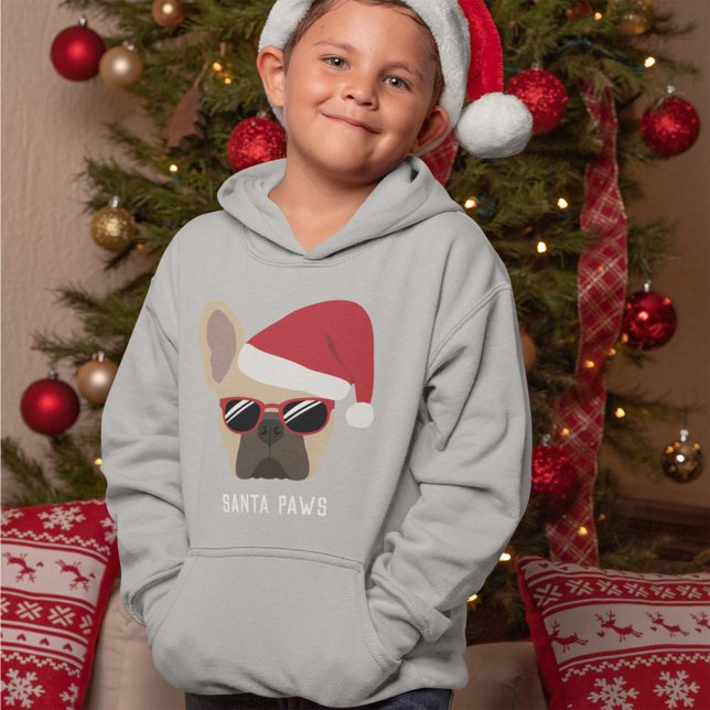 Santa Paws Christmas Light Fawn French Bulldog Hoodie (Creator Uploaded)