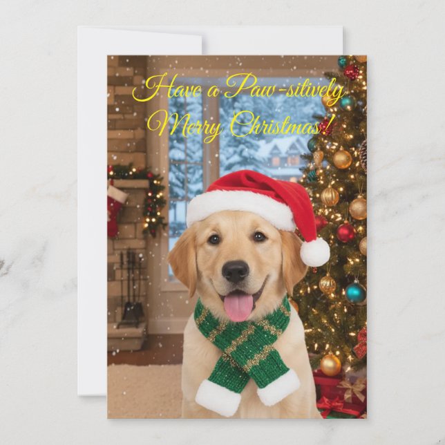 Santa Paws Christmas Party Invitation Card (Front)