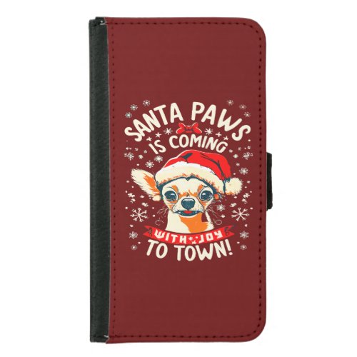 Santa Paws Christmas Town Festive Pet Decor Gift Samsung Galaxy S5 Wallet Case