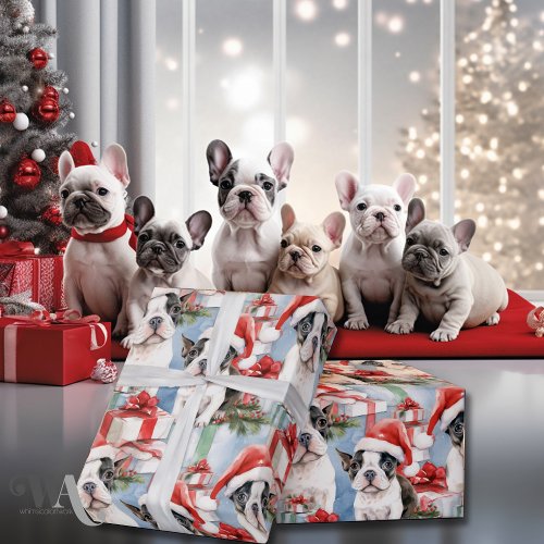 Santa Paws Christmas Wrap Frenchie Edition Wrapping Paper