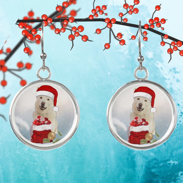 Santa Paws - Crystal the Husky Dog Earrings (Creator Uploaded)