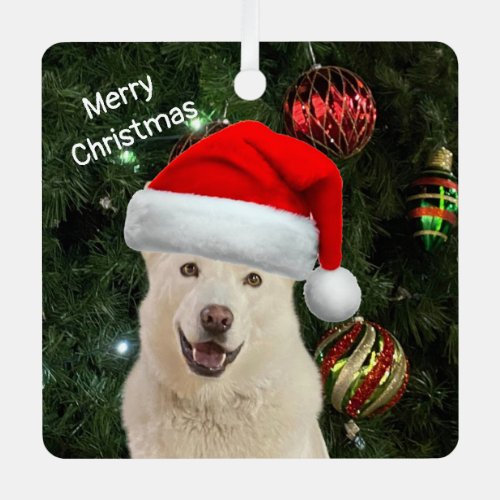 Santa Paws _ Crystal the Husky Dog Personalized Metal Ornament