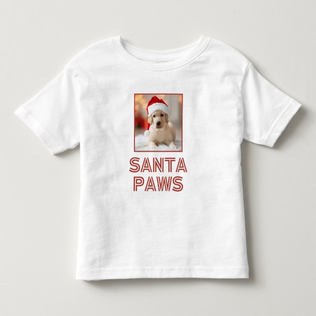 Santa Paws - Custom Photo Dog lover Christmas Toddler T-shirt (Front)