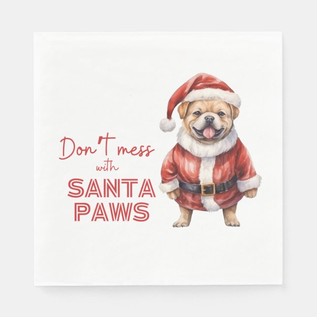Santa Paws cute dog lover  Napkins (Front)