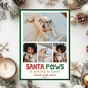 Santa Paws Dog Photo Holiday Card