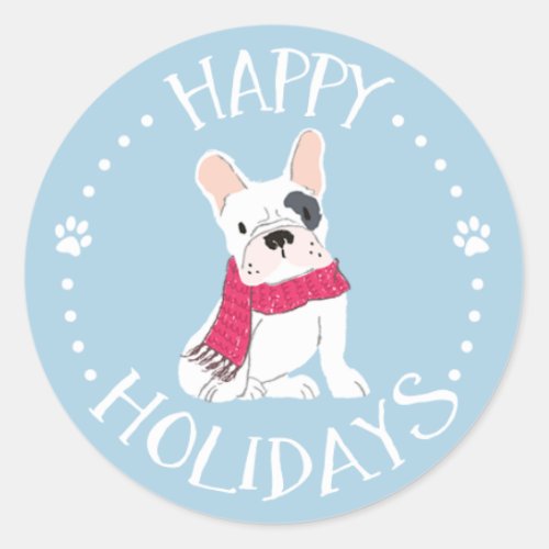 Santa Paws _ Dog_Themed Happy Holidays Classic Round Sticker