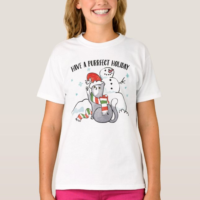 Santa Paws | Have A Purrfect Holiday T-Shirt (Front)