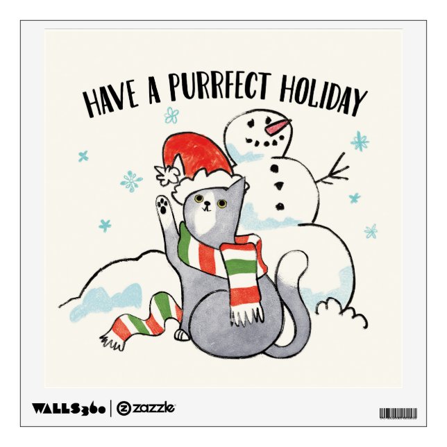Santa Paws | Have A Purrfect Holiday Wall Decal (Front)